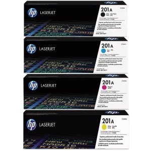 HP 201A Original LaserJet Toner Cartridge Set – 4-Color CMYK Pack