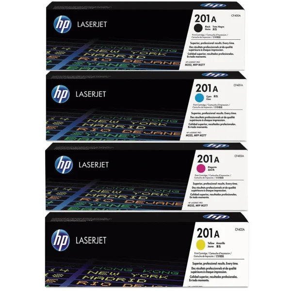 HP 201A Original LaserJet Toner Cartridge Set – 4-Color CMYK Pack – Toner Cartridge Set