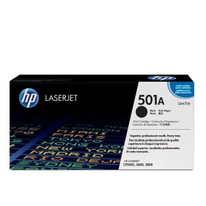 HP 501A Black Original LaserJet Toner Cartridge (Q6470A) – 6000 Pages