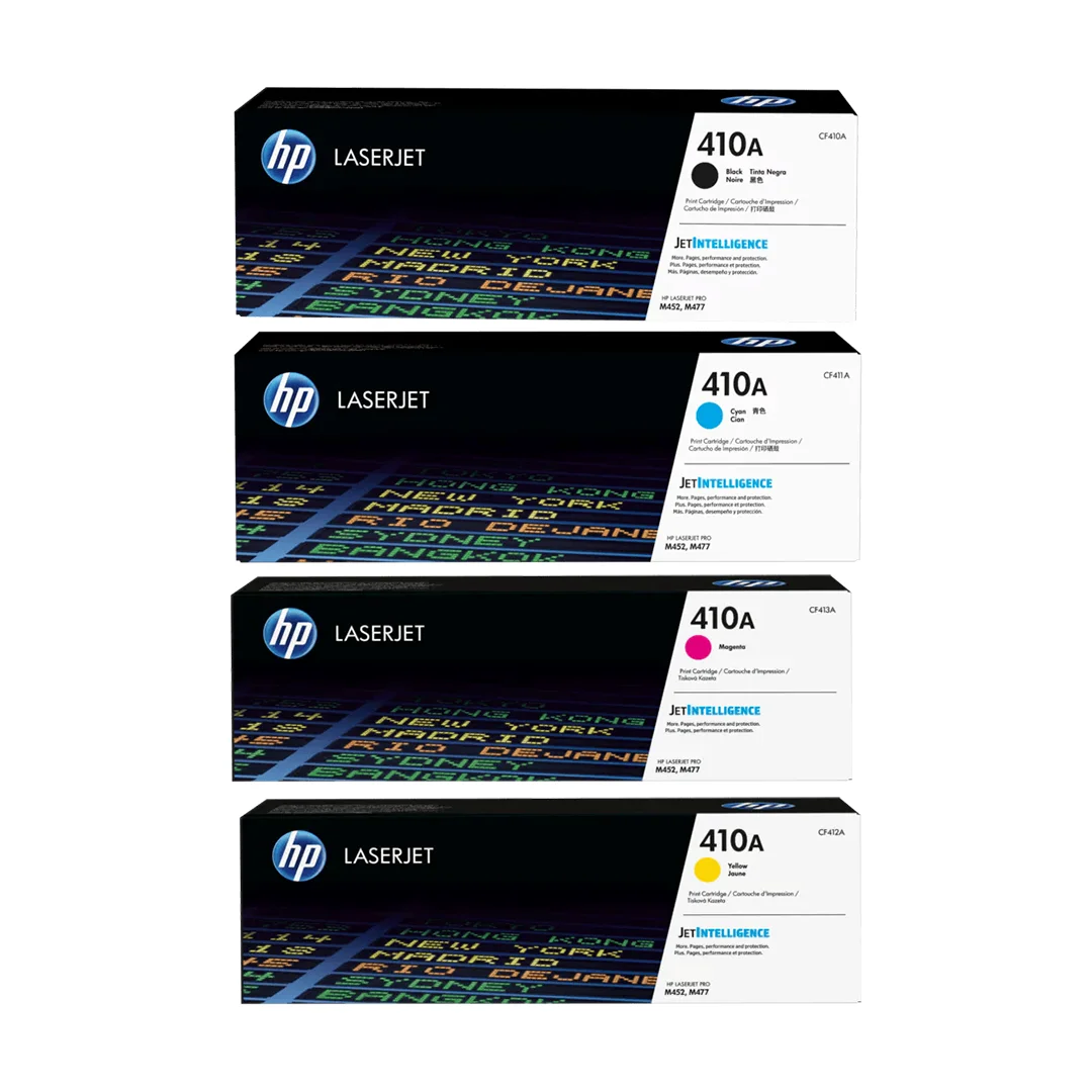 HP 410A Original LaserJet Toner Cartridge Set – 4-Color CMYK Pack