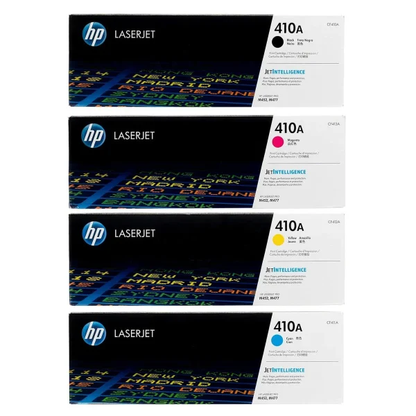 HP 410A Original LaserJet Toner Cartridge Set – 4-Color CMYK Pack – Original Toner Cartridge Set HP 410A Original LaserJet Toner Cartridge Set – 4-Color CMYK Pack – Original Toner Cartridge Set